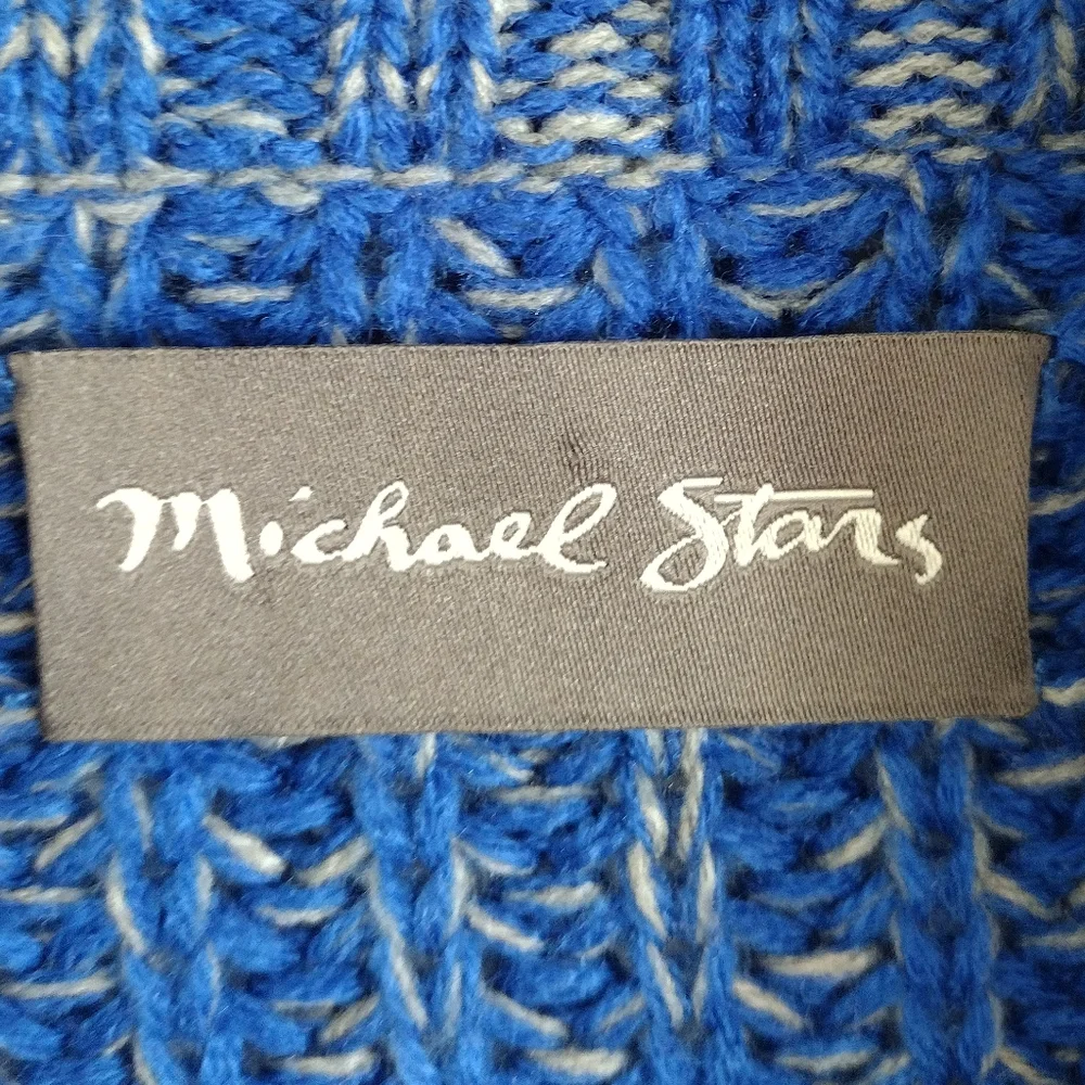 Michael Stars Bright Royal Blue Cream Open Cardigan Sweater With Pockets